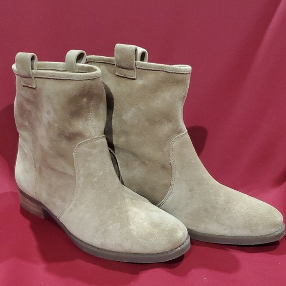 Sole Society Tan Suede Ankle Boots with Strap Detail - Picture 1 of 8